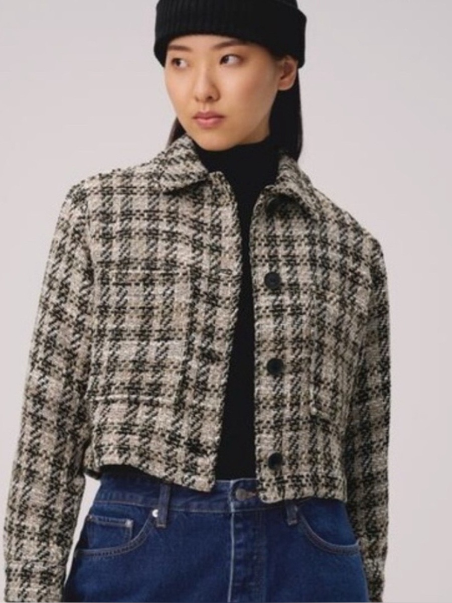 Zara Textured Overshirt Jacket With Patch Pockets